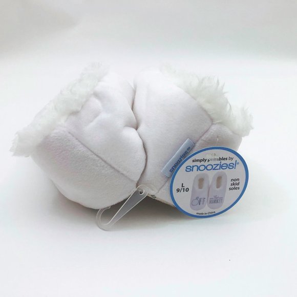 NWT Snoozies Women's Off The Market Slippers Non Skid Soles White Large 9/10 - Picture 3 of 5